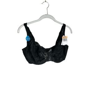 Bali Lace Desire Minimizer Underwire Bra Semi Sheer 3373 Black Women Sz 36DD NEW